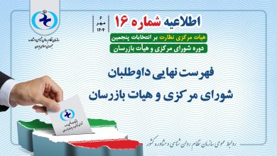 اطلاعیه شماره ۱۶ انتخابات پنجمین دوره