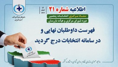 اطلاعیه شماره ۲۱ ستاد مرکزی انتخابات سازمان نظام روانشناسی و مشاوره