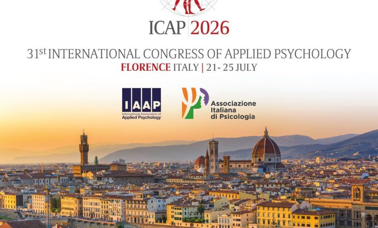 پوستر رسمی سی و یکمین کنگره بینالمللی روانشناسی کاربردی در فلورانس